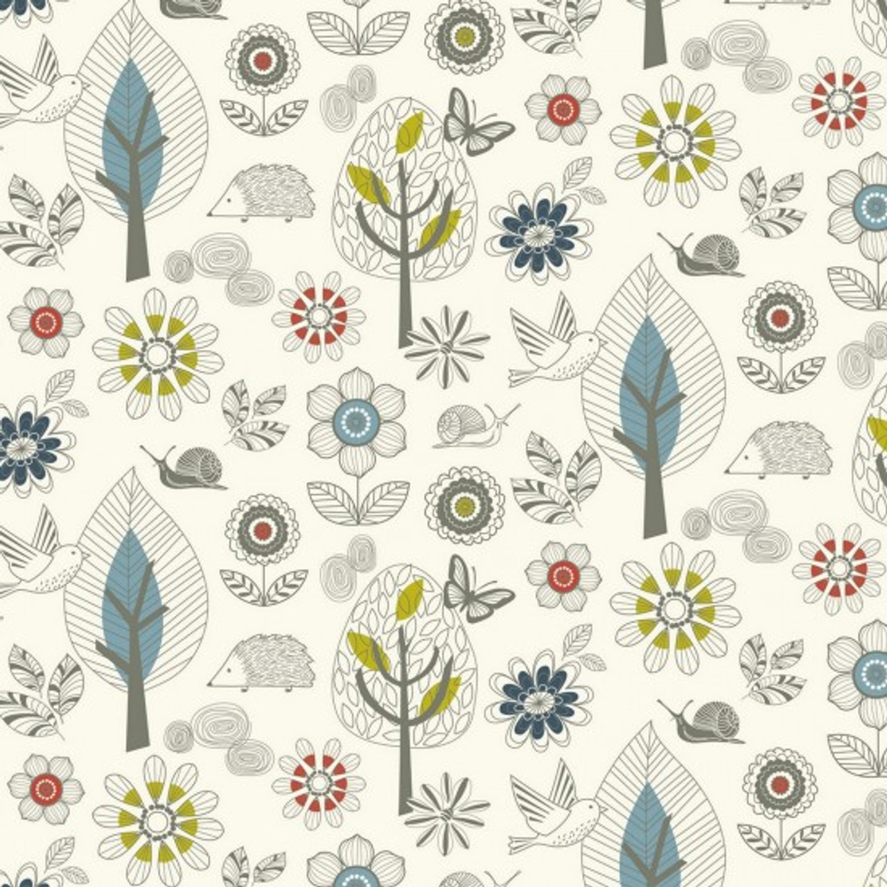 Enchanted Garden - Scenic 100% Cotton 112cm/44in wide, Sold Per Half Metre