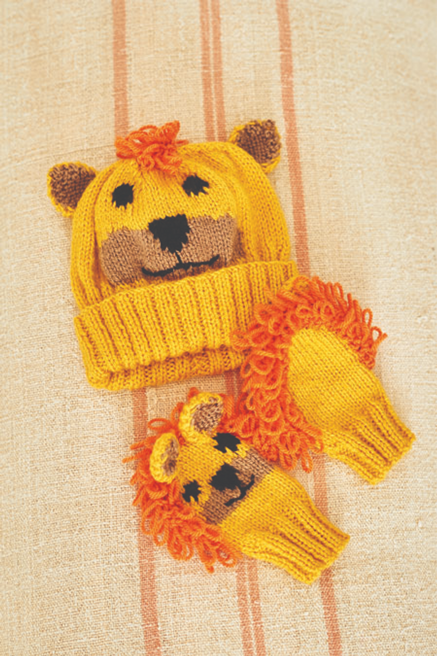 9868 -Rory the Lion Toy, Hat & Mittens - 6mths to 5 Years