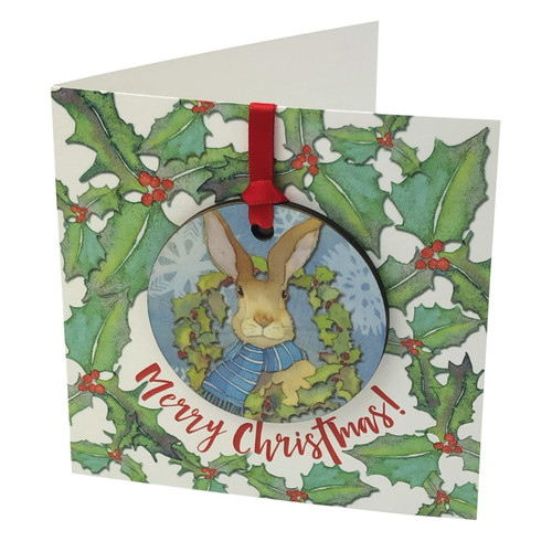 Winter Hare, Bauble Card Winter Hare, Bauble Card