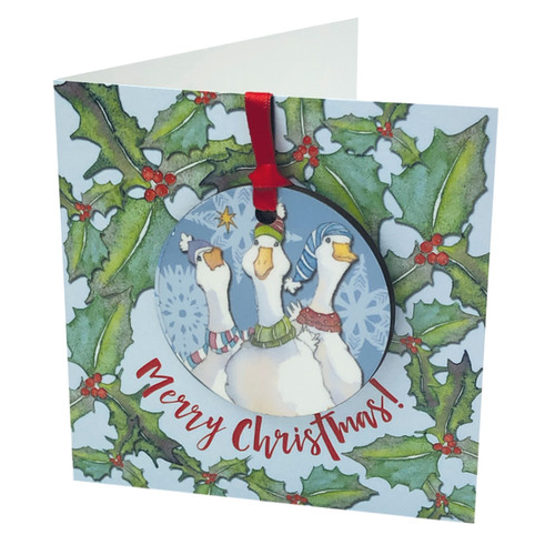 Geese Christmas, Bauble Card Geese Christmas, Bauble Card