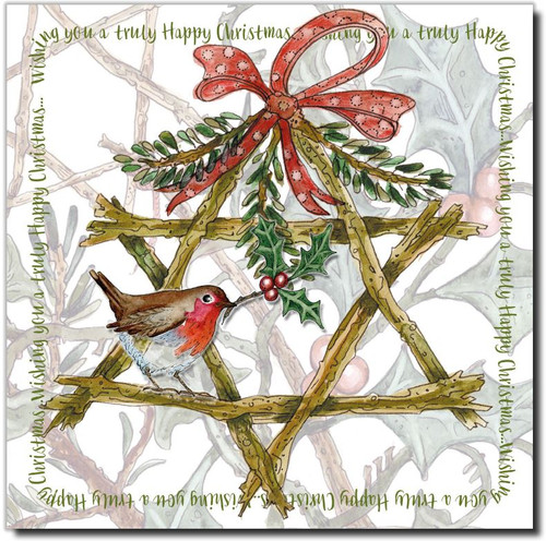 STAR & ROBIN PACK OF 6 CHRISTMAS CARDS STAR & ROBIN PACK OF 6 CHRISTMAS CARDS