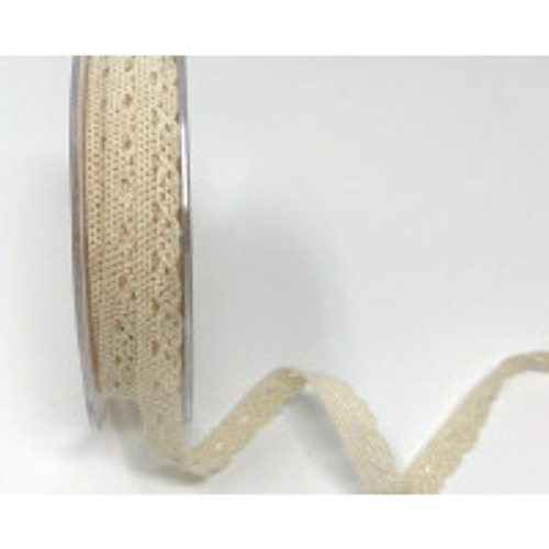 Ivory 6mm Scalloped Edge Cotton Lace - Sold Per Metre Ivory 6mm Scalloped Edge Cotton Lace - Sold Per Metre