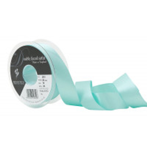 25mm 78 Aqua Double Satin Berisfords Ribbon ( Sold per Metre)