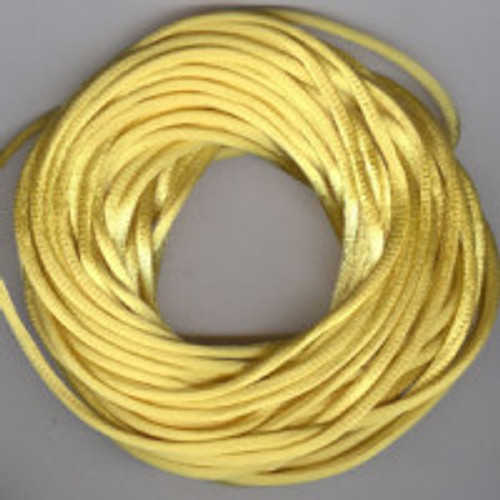 Pale Yellow Rats Tail Satin Cord, 2.5mm thick, Sold Per Metre