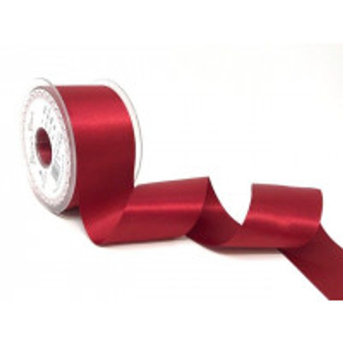 50mm 908 Scarlet Berry Double Satin Berisfords Ribbon ( Sold per Metre)