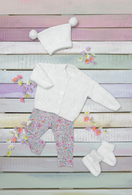 JB744 Baby Cardigan DK Knitting Pattern Size: 12-20