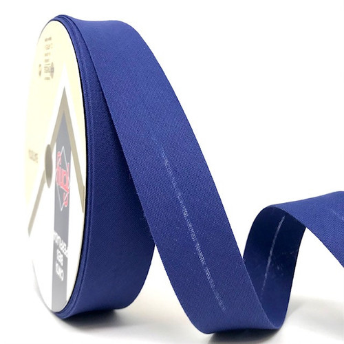 Royal Blue Plain Polycotton Bias Binding, 25mm wide, sold per metre