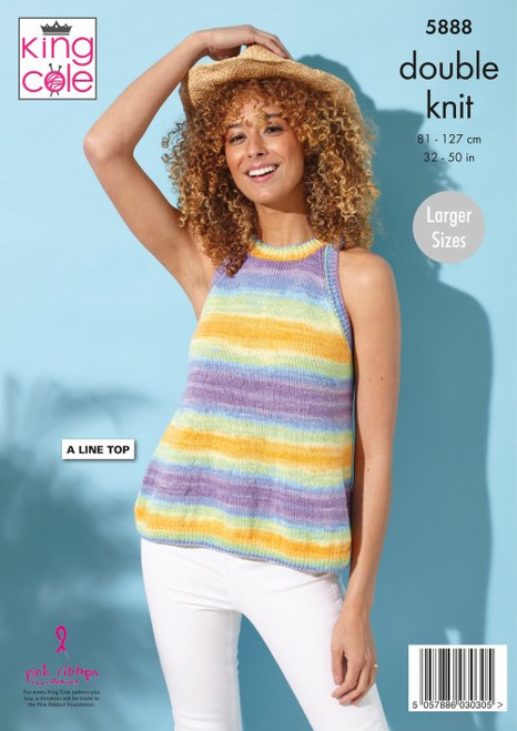 5888- Tops Knitted in Tropical Beaches DK