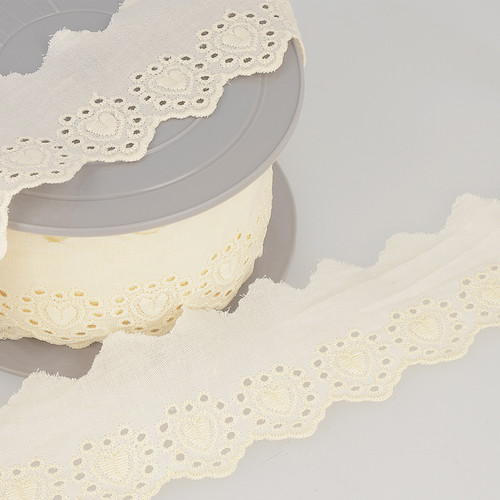 Groves Polycotton Lace Trim - 10mm Pale Pink