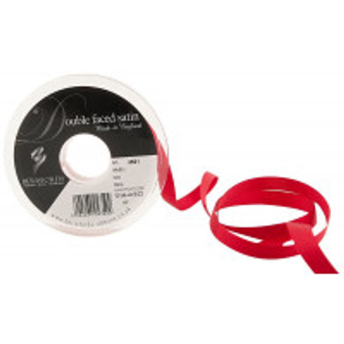 10mm 15 Red Double Satin Berisfords Ribbon ( Sold per Metre)