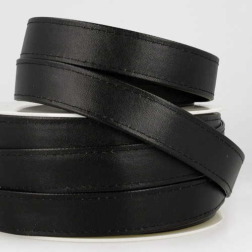 Faux Leather Black  Webbing - 25mm ( Sold by the Metre)