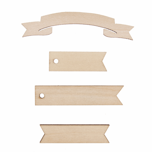 Wooden Banner Embellishments (Pack of 16)