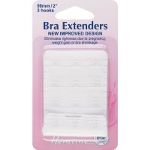 Bra Back Extenders - White - 3 Hook/50mm