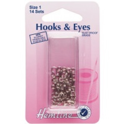 Hooks & Eyes - Nickel - Small, Size 1