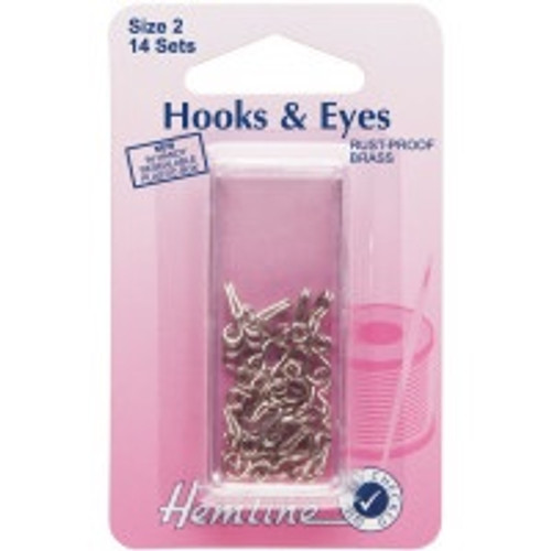 Hooks & Eyes - Nickel - Medium, Size 2