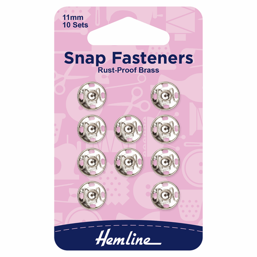 Sew-On Snap Fasteners - Silver - 11mm