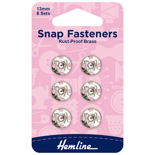 Sew-On Snap Fasteners - Silver - 13mm