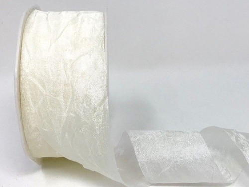 Ivory Silky Crush Ribbon, 38mm wide (Sold Per Metre) Ivory Silky Crush Ribbon, 38mm wide (Sold Per Metre)
