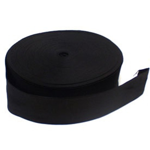 Black 2" Flat Woven Elastic, 50mm wide (Sold Per Metre)