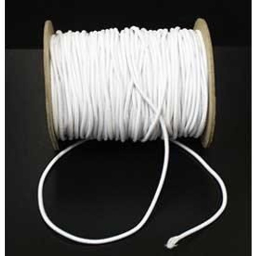 White Round/Cord Elastic, 2mm wide (Sold Per Metre)