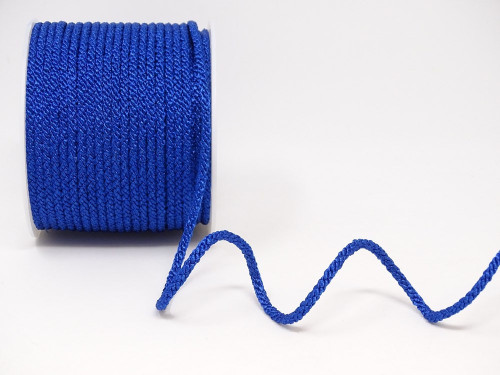 Royal Blue Woven Satin Lacing Cord, 4mm wide (Sold Per Metre)