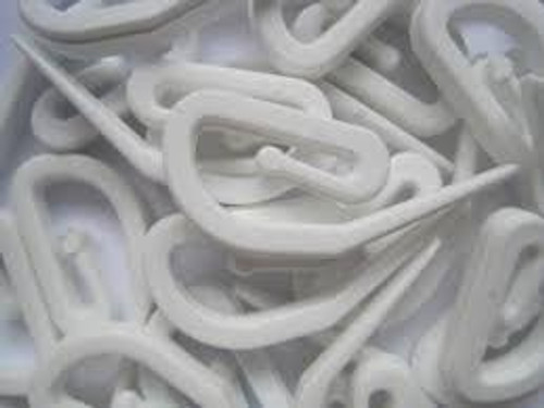 Plastic Curtain Hooks, Sold Individually