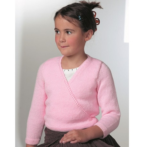 8044 Childrens Ballet Cross-Over Cardigan Wondersoft DK Knitting Pattern Size: 20 - 30cm