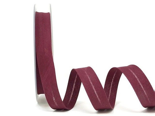 Burgundy Polycotton Bias Binding, 18mm wide, Sold Per Metre