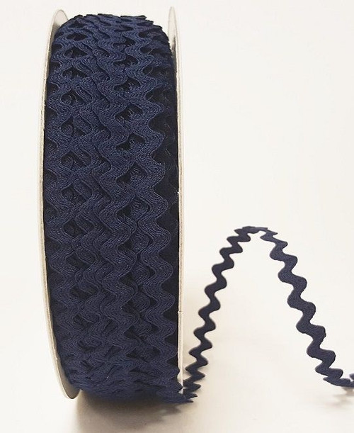 Navy 7mm Ric Rac Trim, Sold Per Metre