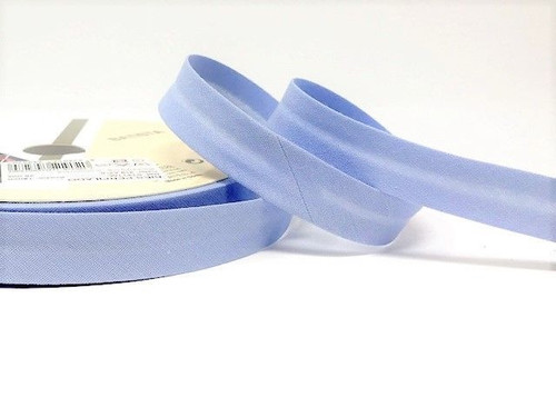 Sky Blue Polycotton Bias Binding, 18mm wide, Sold Per Metre