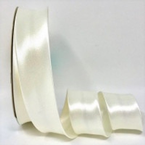 Off White Satin Bias Binding, 30mm wide, Sold Per Metre