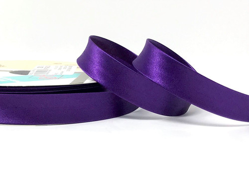 Purple Satin Bias Binding, 18mm wide, Sold Per Metre