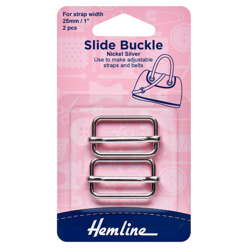 Silver Slide Buckles 25mm (2 Pieces)