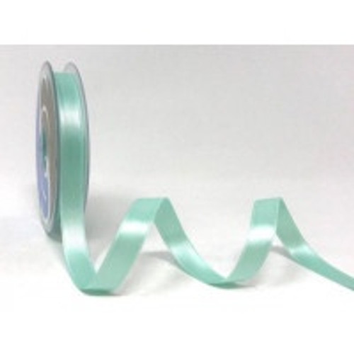 Aqua Satin Ribbon, 11mm wide, Sold Per Metre