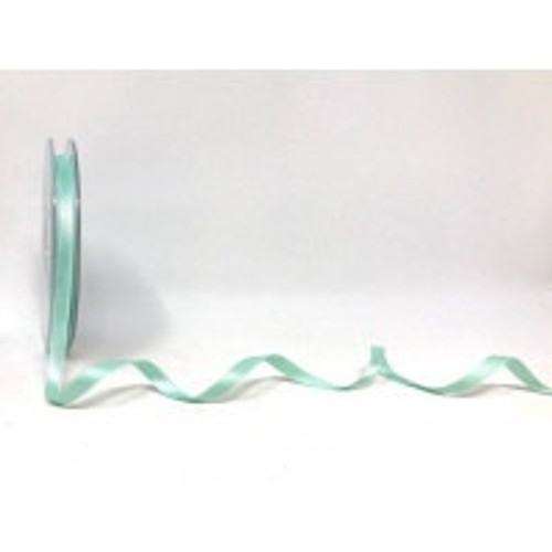 Aqua Satin Ribbon, 6.5mm wide, Sold Per Metre