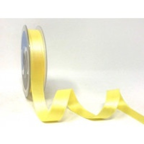 Pale Yellow Satin Ribbon, 15mm wide, Sold Per Metre