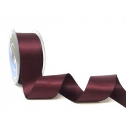 Burgundy Satin Ribbon, 38mm wide, Sold Per Metre