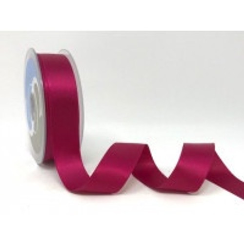 Cerise Satin Ribbon, 15mm wide, Sold Per Metre