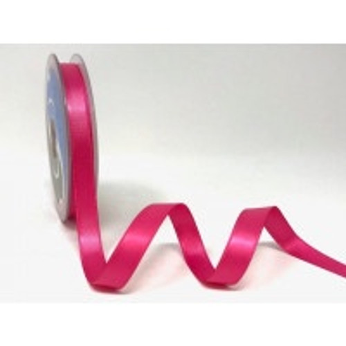 Fuchsia Satin Ribbon, 11mm wide, Sold Per Metre