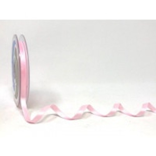 Light Pink Satin Ribbon, 6.5mm wide, Sold Per Metre