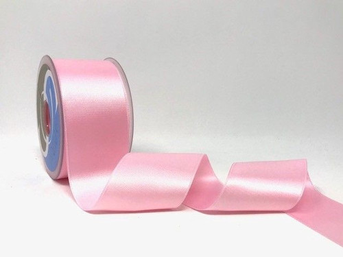 Light Pink Satin Ribbon, 50mm wide, Sold Per Metre