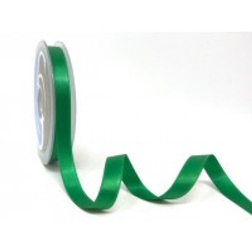 Emerald Green Satin Ribbon, 11mm wide, Sold Per Metre