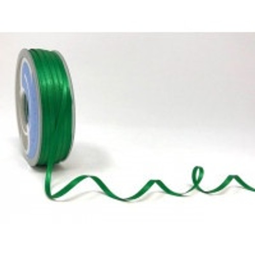 Emerald Green Satin Ribbon, 3mm wide, Sold Per Metre Emerald Green Satin Ribbon, 3mm wide, Sold Per Metre