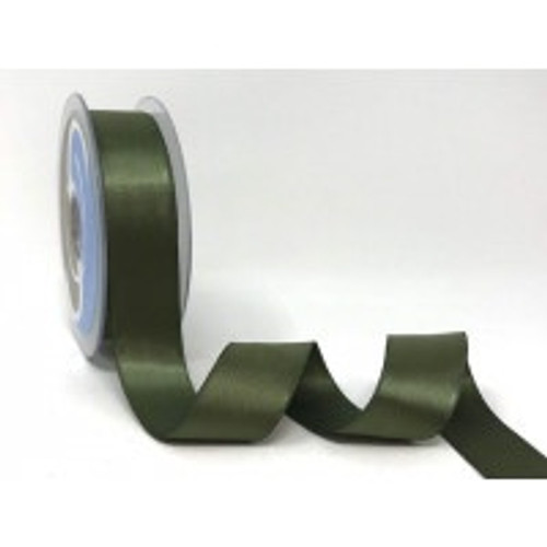 Moss Green Satin Ribbon, 25mm wide, Sold Per Metre