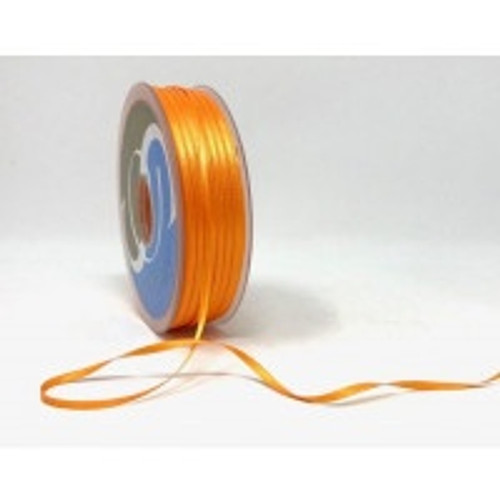 Orange Satin Ribbon, 3mm wide, Sold Per Metre