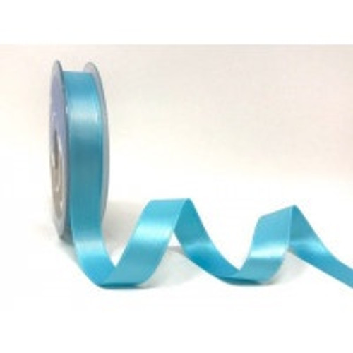 Pale Turquoise Satin Ribbon, 15mm wide, Sold Per Metre