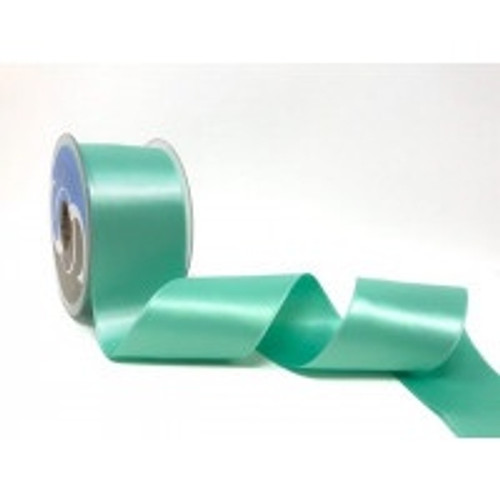 Spearmint Satin Ribbon, 50mm wide, Sold Per Metre