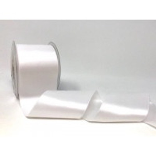 White Satin Ribbon, 66mm wide, Sold Per Metre