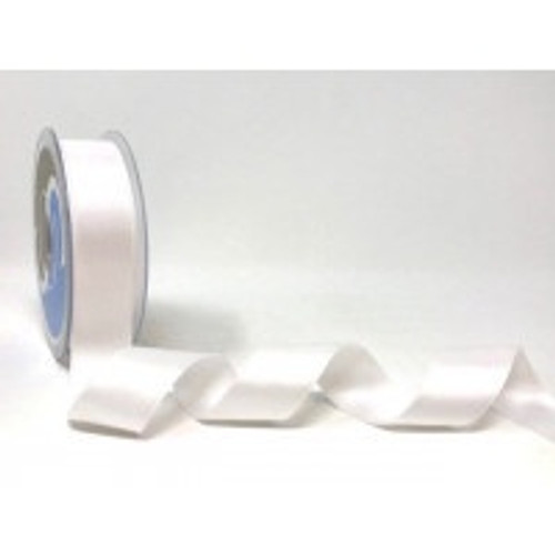 White Satin Ribbon, 25mm wide, Sold Per Metre