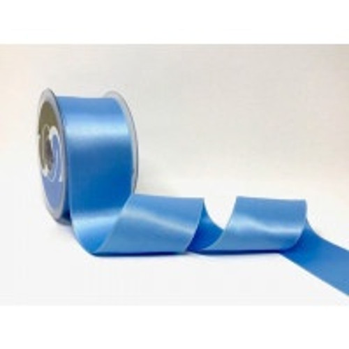 Pale Blue Satin Ribbon, 50mm wide, Sold Per Metre